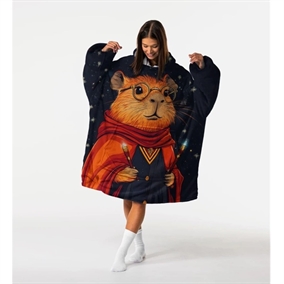 Huggie - Wizard Capybara - Giant Blanket Hoodie - Kæmpe Tæppe Hættetrøje
